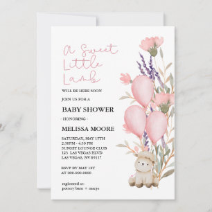 Invitación Dulce Lechita de cordero rosa