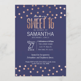 Invitación Dulce ligero 16 de los azules marinos de los