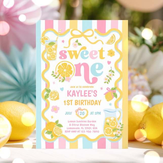 Invitación Dulce Limón de Verano Fiesta de Cumpleaños 1er (Subido por el creador)