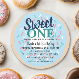 Invitación Dulce lindo Un niño Donut Primer cumpleaños