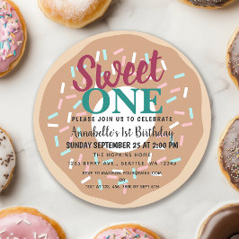Invitación Dulce lindo Un niño Donut Primer cumpleaños