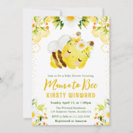 Invitación Dulce lluvia de abeja de miel floral amarilla para