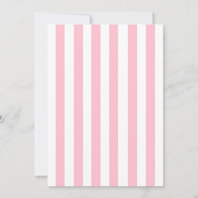 Invitación Dulce lluvia de boda rayas rosadas (Anverso)