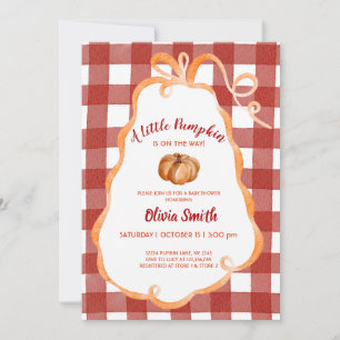 Invitación Dulce Lluvia de Calabaza con Lazo para Baby Shower