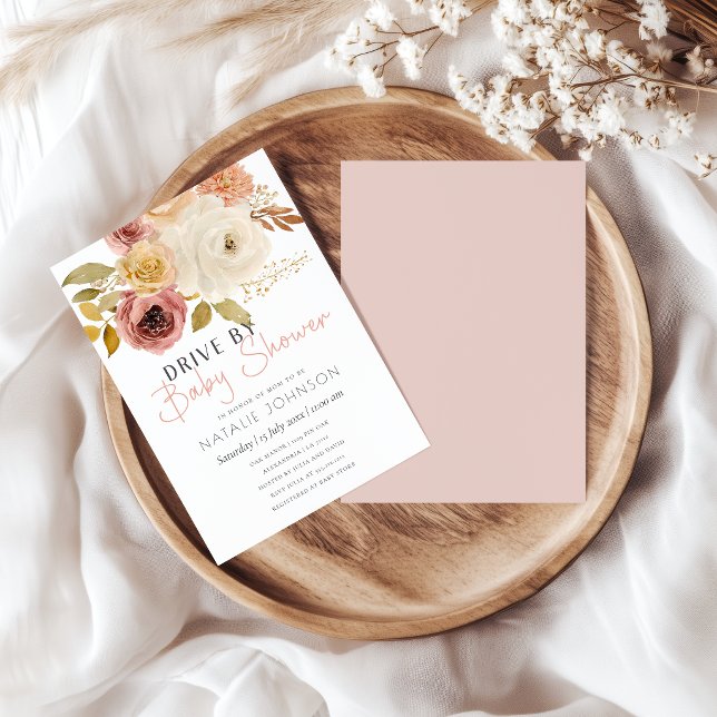 Invitación Dulce lluvia de flores de otoño primavera para bab (Subido por el creador)