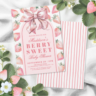 Invitación Dulce lluvia de ideas para bebé de Fresa y Mora