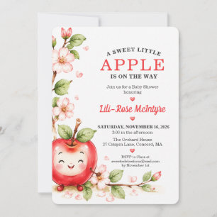 Invitación Dulce Lluvia de Pétalos de Manzana Baby Shower