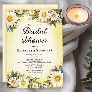 Invitación Dulce Lluvia Nupcial de Margaritas Crema de Manteq
