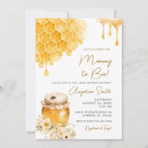 Invitación Dulce Mamá Abeja para el Baby Shower de la Bebé Ab