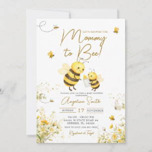 Invitación Dulce Mamá Abeja para el Shower de Bebé Abeja
