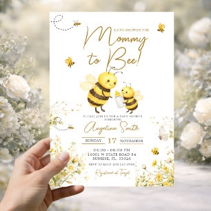 Invitación Dulce Mamá Abeja para el Shower de Bebé Abeja