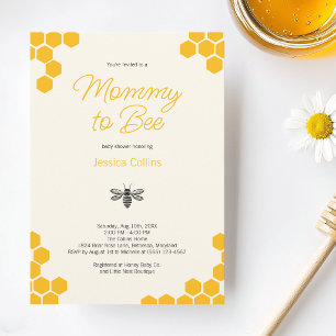 Invitación Dulce Mamá de la Colmena Amarilla para el Baby Sho