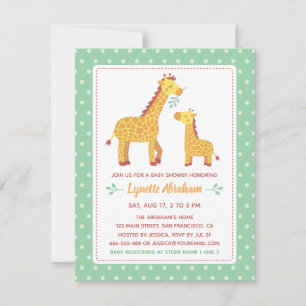 Invitación Dulce mamá y cría de jirafa Baby Shower