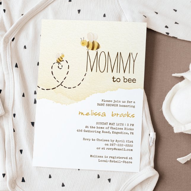Invitación Dulce Mami Bumblebee Para Ser Baby Shower (Subido por el creador)