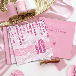 Invitación Dulce manteca satina Dieciséis ID260 rosa