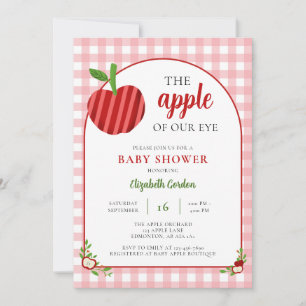 Invitación Dulce Manzana de Nuestro Ojo para Baby Shower a Cu