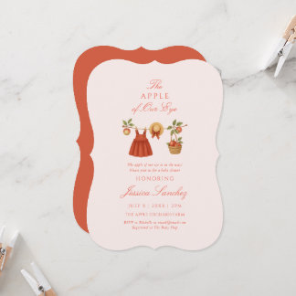 Invitación Dulce Manzana Moderna de Nuestro Ojo Fiesta Minima