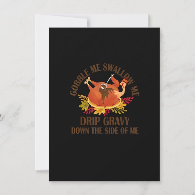 Invitación Dulce Me Trague Dulce Grasoso Gracioso Turquía Gra (Anverso)