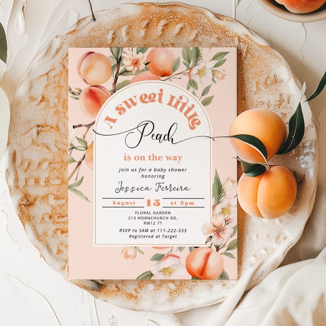 Invitación Dulce melocotón está en camino de la ducha de bebé (Subido por el creador)