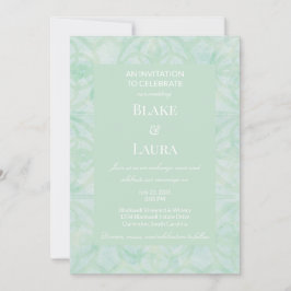Invitación Dulce Menta Verde Floraciones de Primavera Batik P