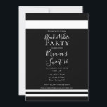 Invitación Dulce Mínimo Blanco y Negro 16 Cumpleaños<br><div class="desc">Personalizar esta elegante invitación para cualquier evento.</div>