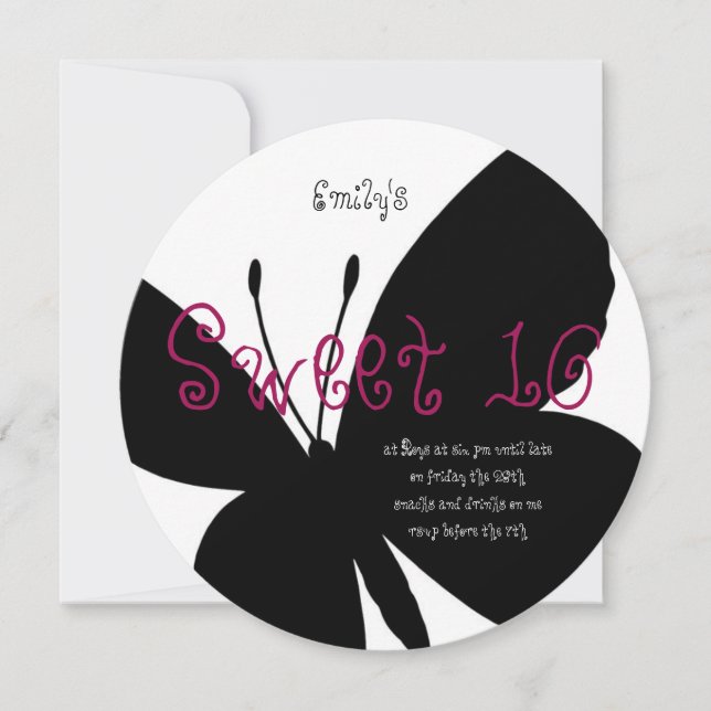 Invitación Dulce moderno 16 Cumpleaños Card (Anverso)