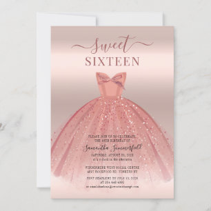 Invitación Dulce moderno 16 Script Cumpleaños