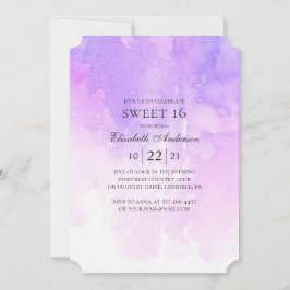Invitación Dulce morado acuático 16. Lavender 16 años