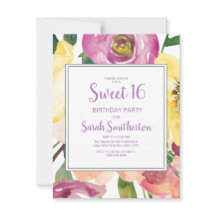 Dulce morado amarillo rosado con flores 16 cumplea