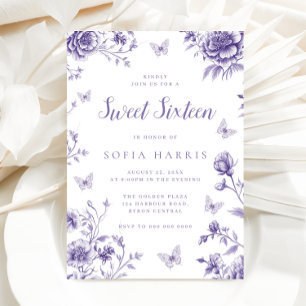 Invitación Dulce morado con sabor a harina encantado 16 Fiest