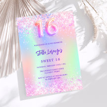 Dulce morado rosado holográfico 16