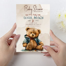 Invitación Dulce morena morena morena osito Baby Shower