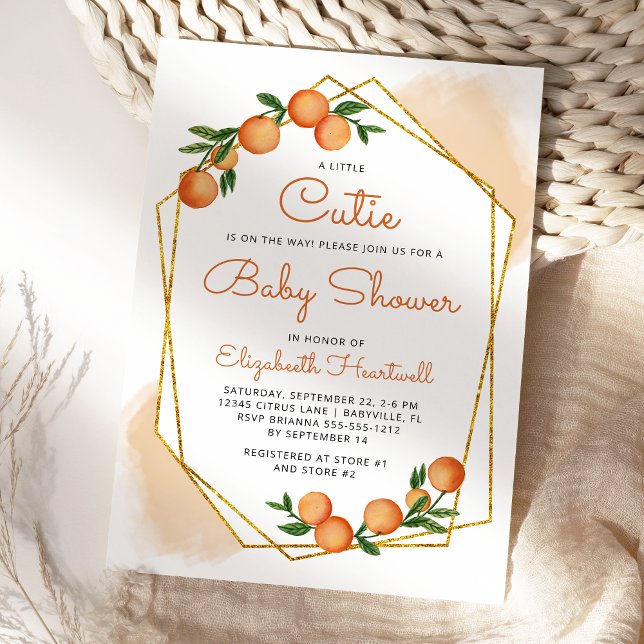 Invitación Dulce Naranja Baby Shower Citrus (Subido por el creador)