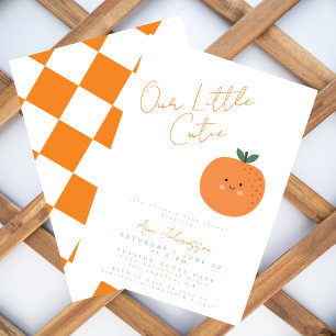 Invitación Dulce Naranja Bebé Shower de Mandarina