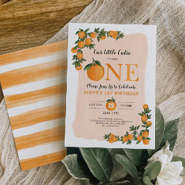 Invitación Dulce Naranja Cutie Citrus primer cumpleaños