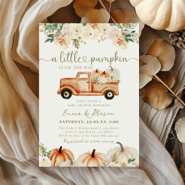 Invitación Dulce Naranja de Calabaza Camioneta Otoño Neutral