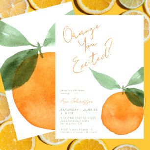 Invitación Dulce Naranja ¿Estás Emocionada? Shower de Bebé C