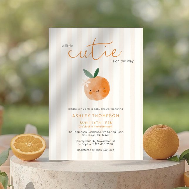 Invitación Dulce Naranja Pequeña Fiesta de Bebé (Subido por el creador)