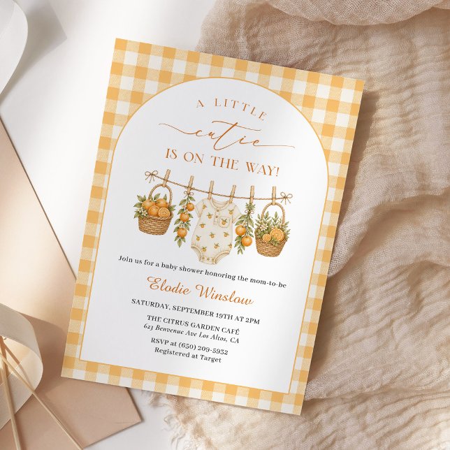 Invitación Dulce Naranja Pequeña Fiesta de Bebé Citrus (Subido por el creador)