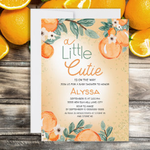 Invitación Dulce Naranja Verde Chico Chica Baby Shower