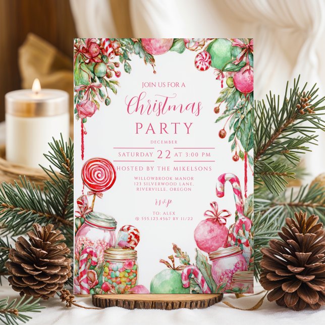 Invitación Dulce Navidad de Caña de Caramelo (Subido por el creador)