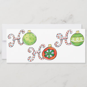 Invitación Dulce Navidad Ho Ho Ho, Adornos de Caramelos