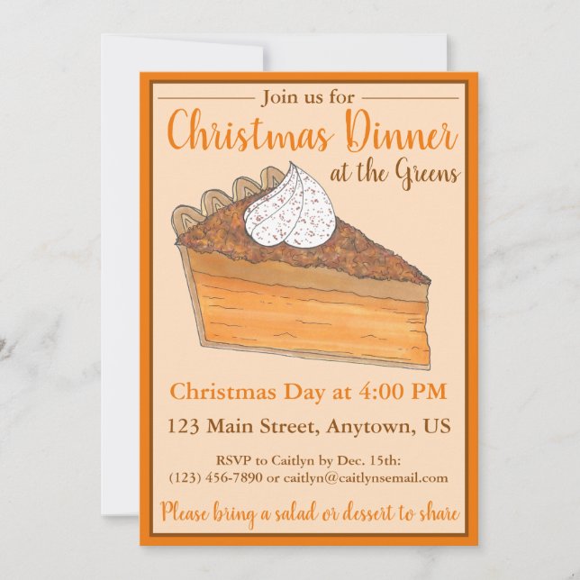 Invitación Dulce Navidades de la Papa Pie Día de Acción de Gr (Anverso)