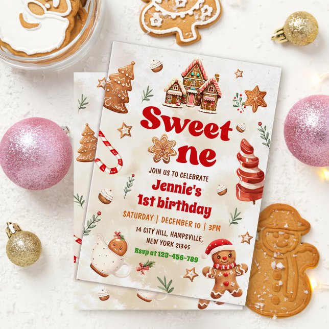 Invitación Dulce Navidades Gingerbread House Cumpleaños (Subido por el creador)