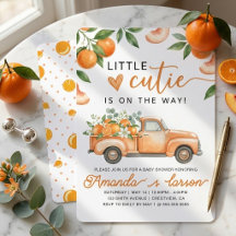 Dulce Nena Camioneta Naranja Vintage Baby Shower