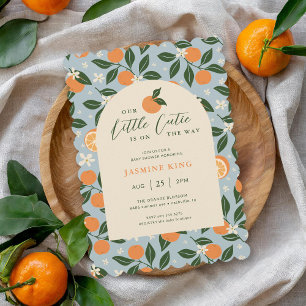 Invitación Dulce Nena Naranja Baby Shower