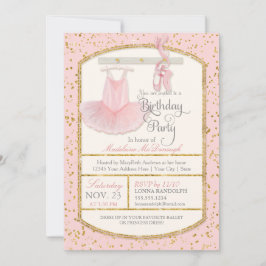 Invitación Dulce Niña Ballerina Ballet Fiesta de Cumpleaños