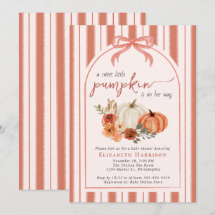 Invitación Dulce Niña Calabaza Baby Shower