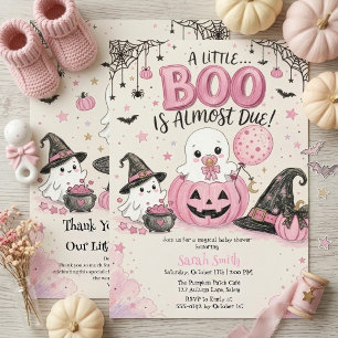 Invitación Dulce Niña Calabaza Fantasma Shower de Otoño