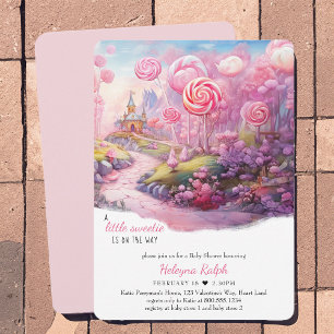 Invitación Dulce Niña Candyland Cuento de Hadas Shower de Beb